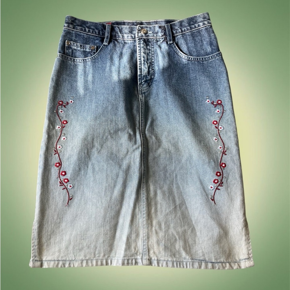Valentino Rudy midi denim skirt
